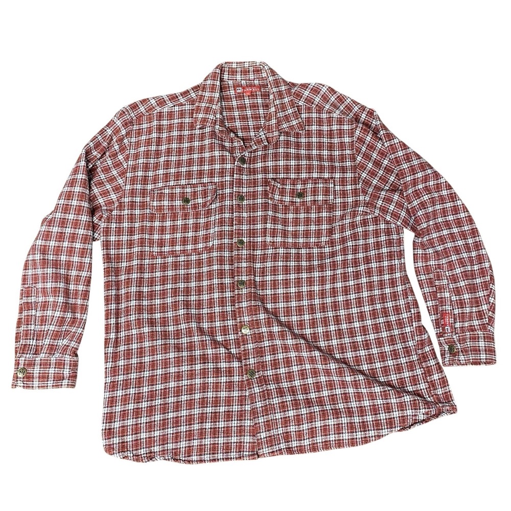 McCormick Farmall‎ IH Red Plaid Flannel Shirt Men's 2XL 100% Cotton Button Up